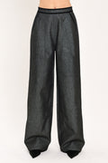 Metallic Hourglass Wide-Leg Pants