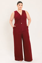 Merlot City Muse Twill Jumpsuit