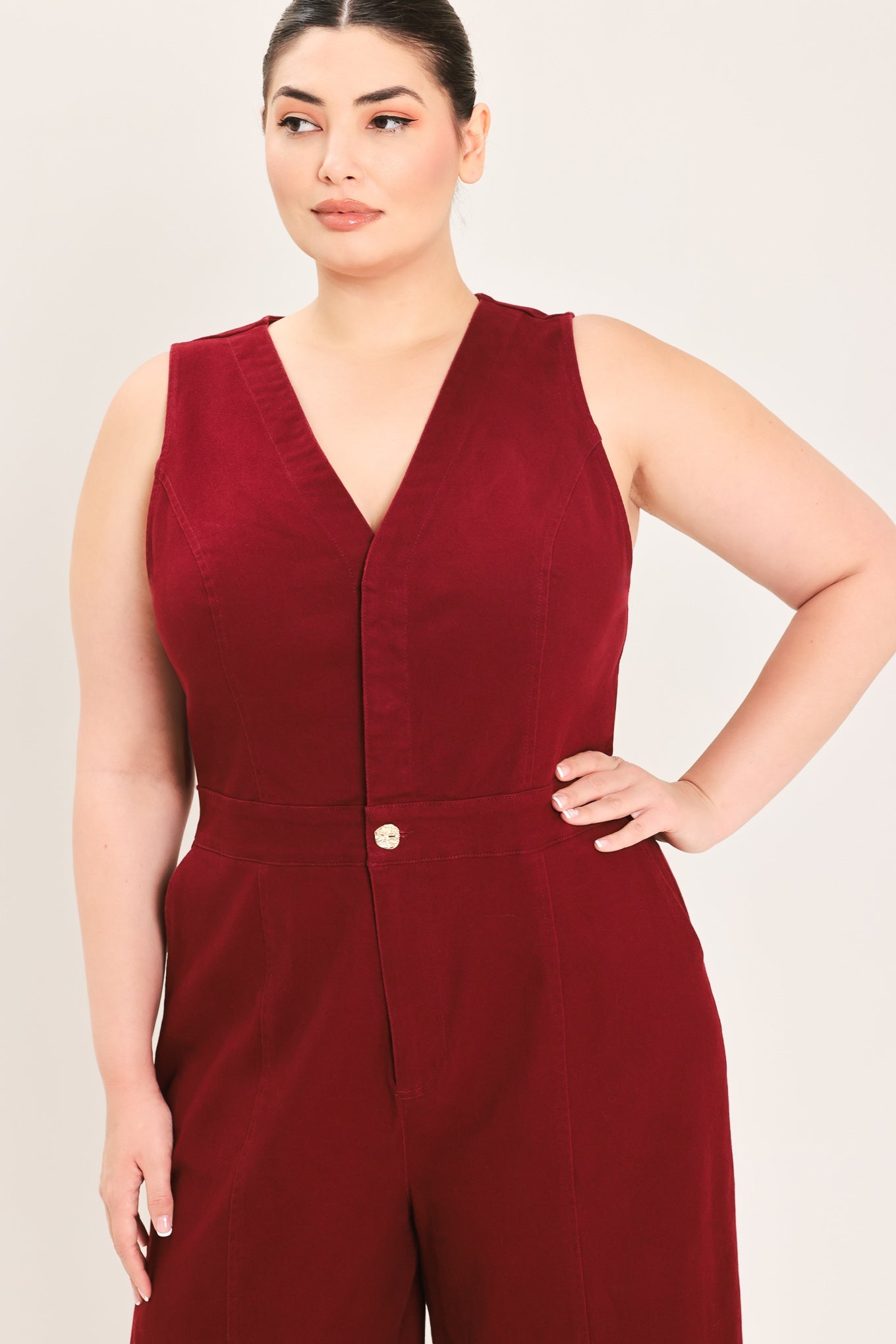 Merlot City Muse Twill Jumpsuit
