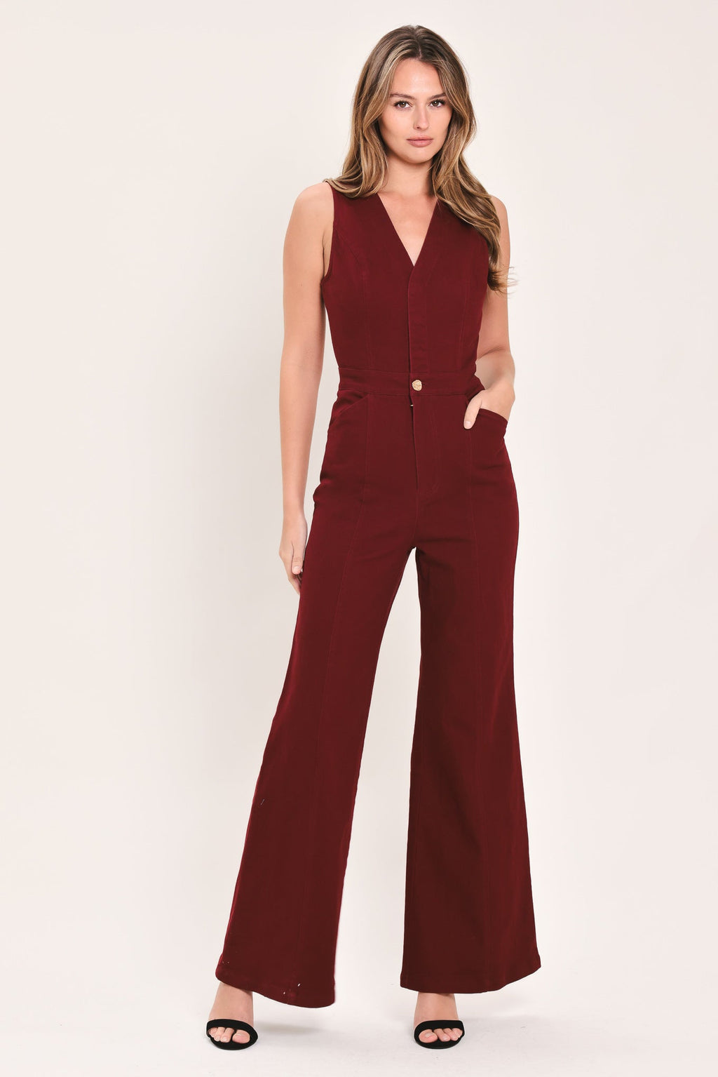 Merlot City Muse Twill Jumpsuit