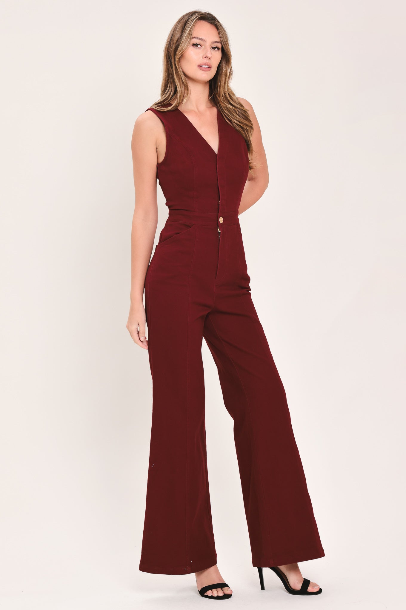 Merlot City Muse Twill Jumpsuit