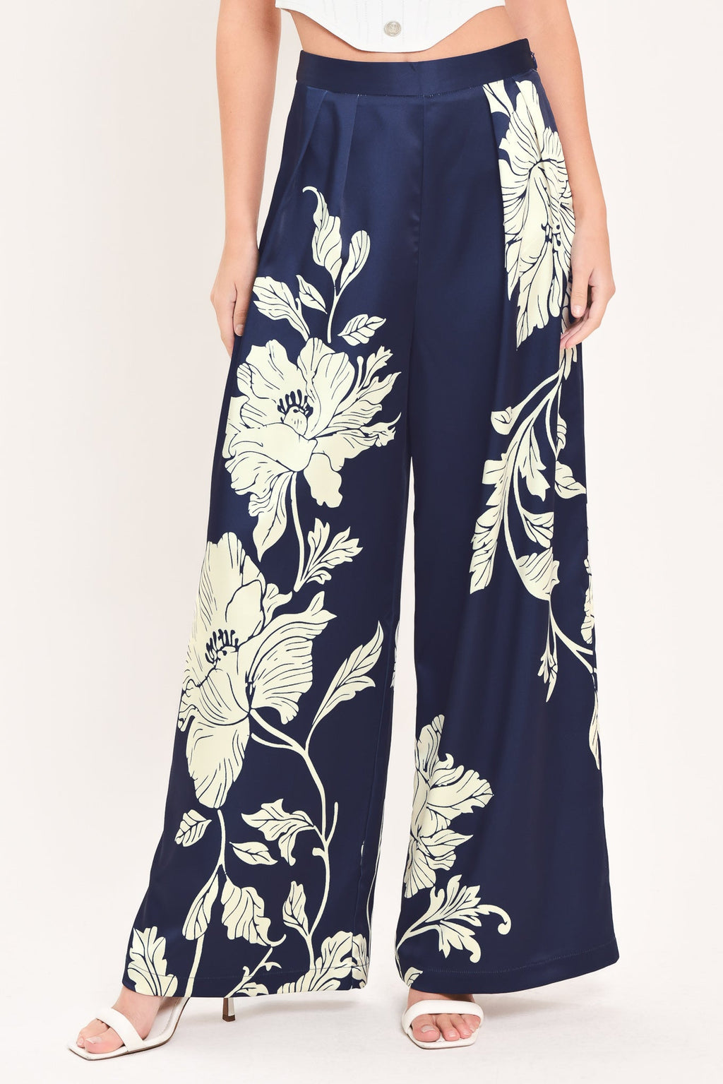 White Magnolia Current Wide Leg Pants
