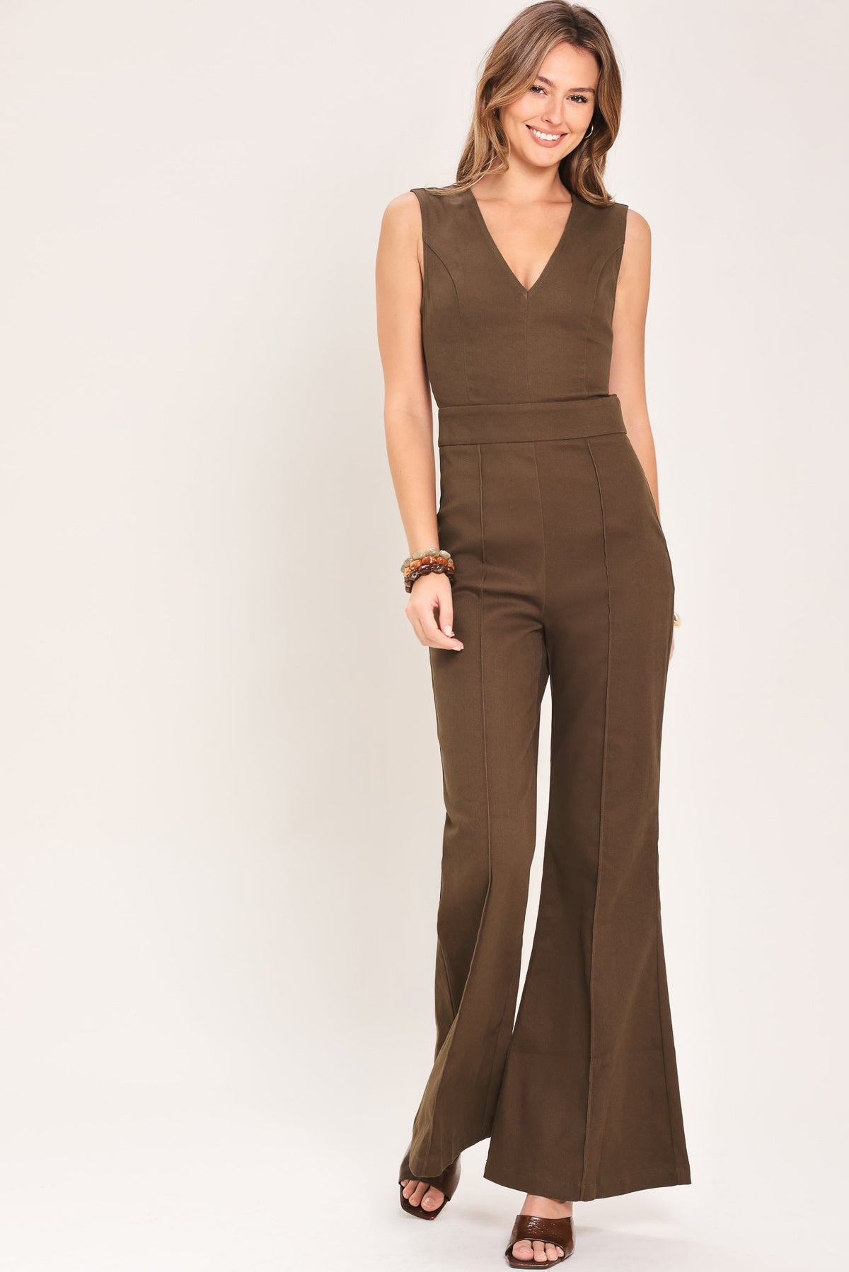 Rich Espresso Flare Jumpsuit