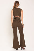 Rich Espresso Flare Jumpsuit