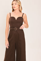 Toffee Sweetheart Woven Jumpsuit
