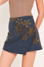 Copper Blossom Jacquard Skort