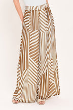 Latte Ribbon Rhapsody Wide Leg Pants