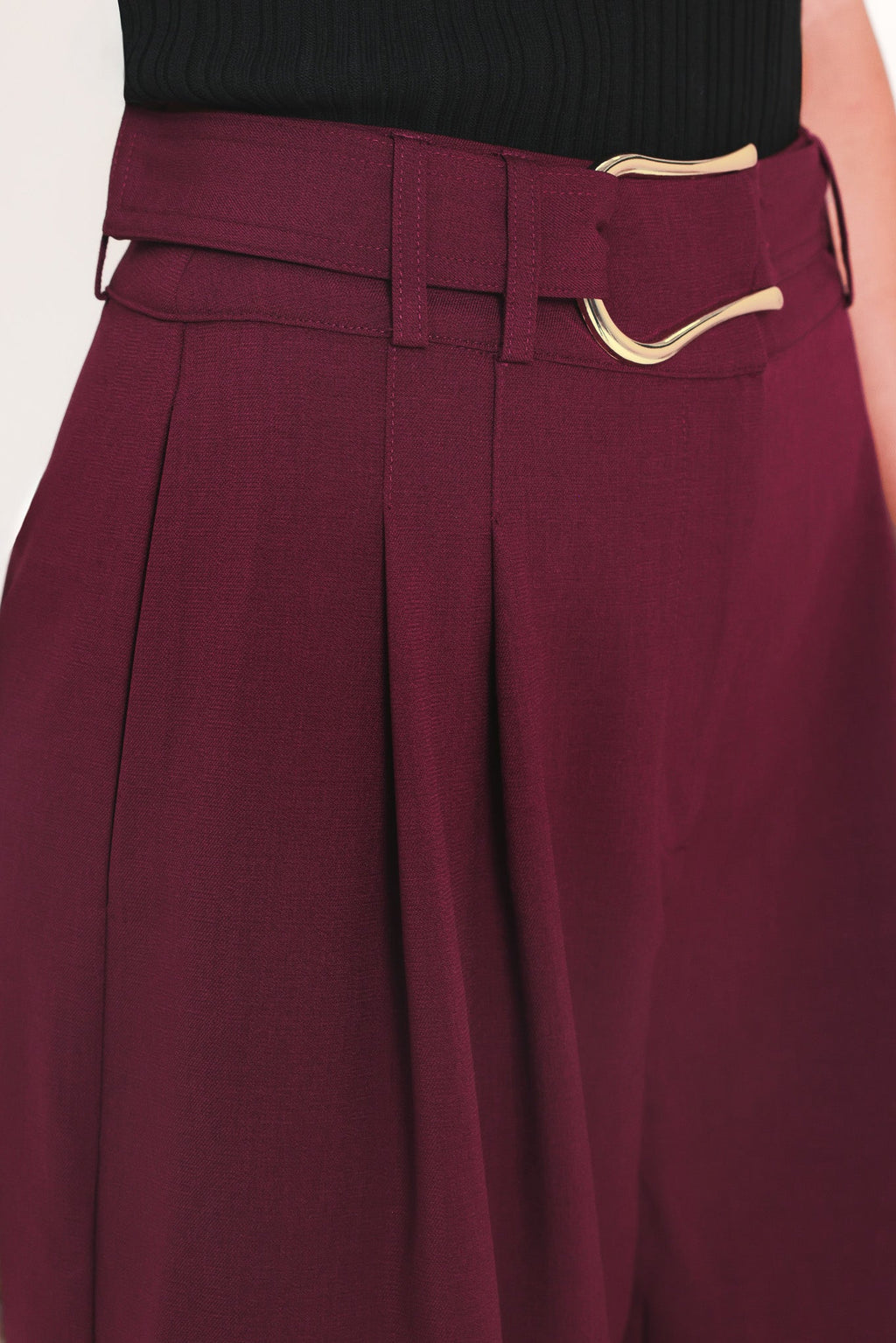 City Chic Buckle-Belted Culotte Pants