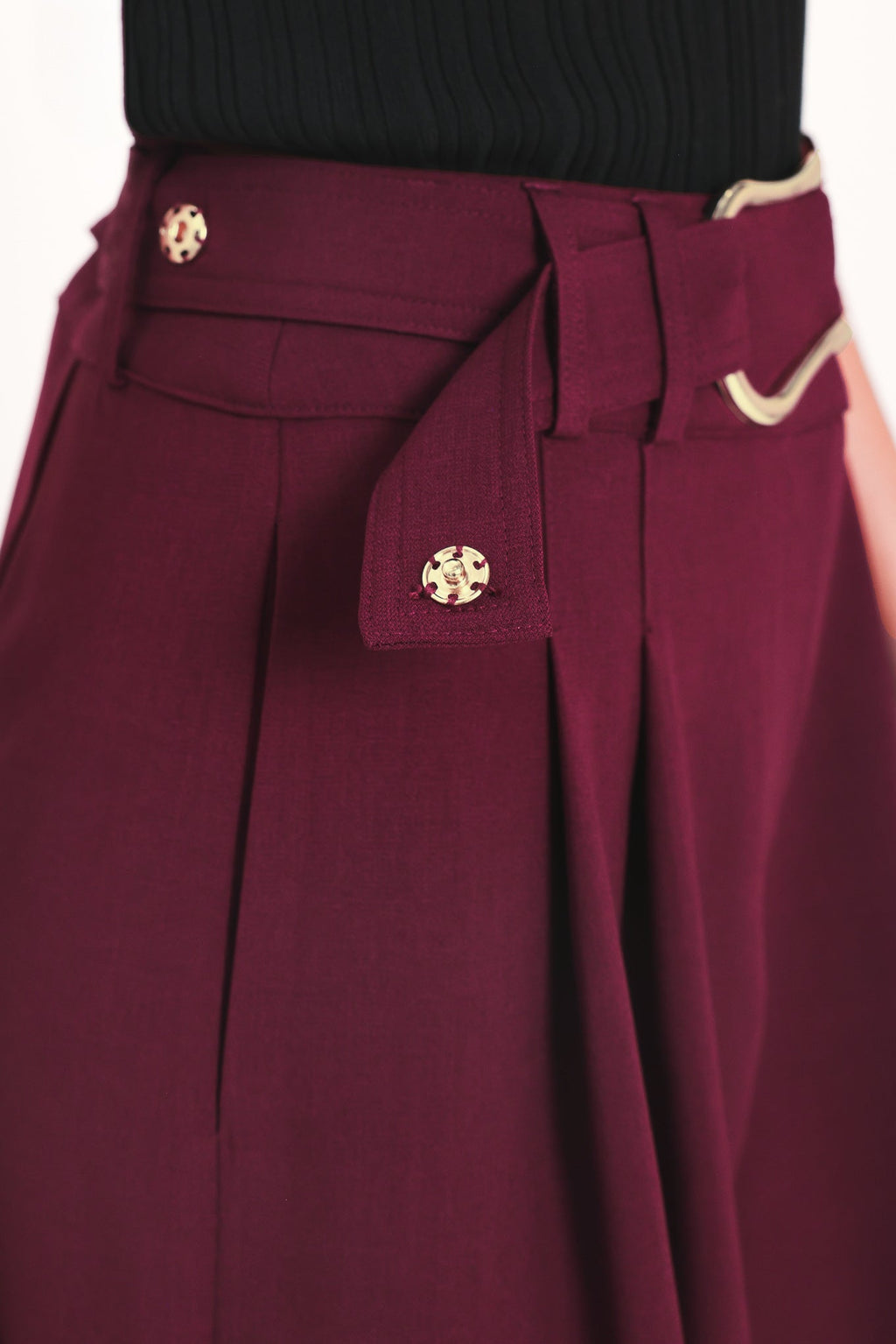 City Chic Buckle-Belted Culotte Pants