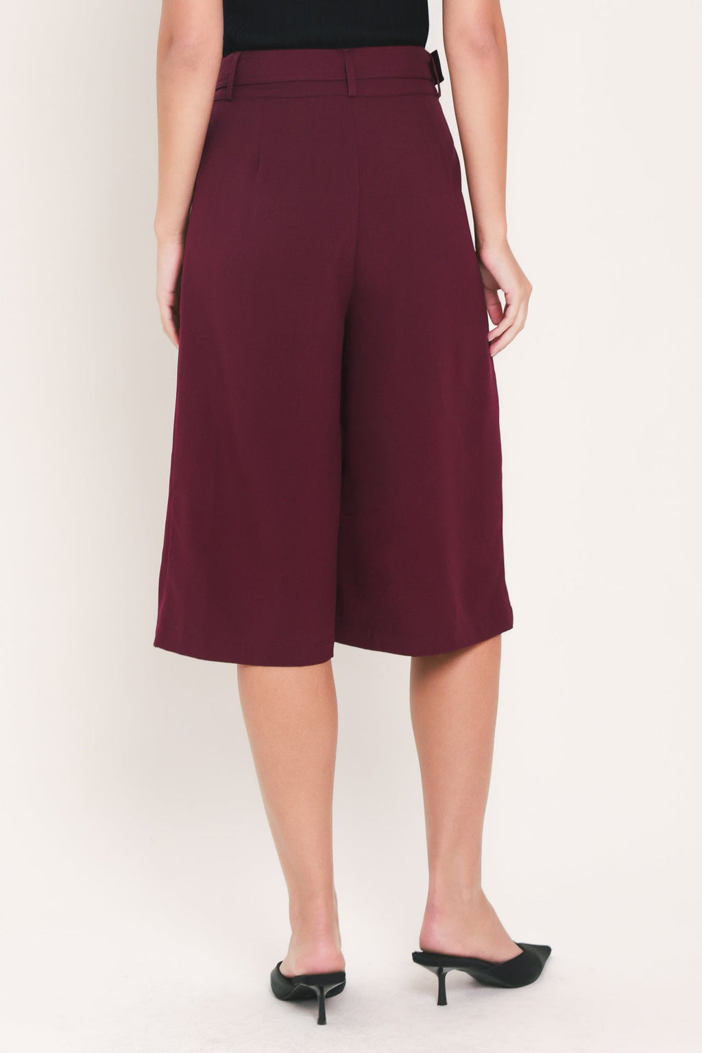 City Chic Buckle-Belted Culotte Pants
