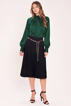 Night Out Chain-Belted Culotte Pants