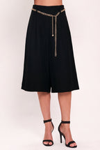 Night Out Chain-Belted Culotte Pants