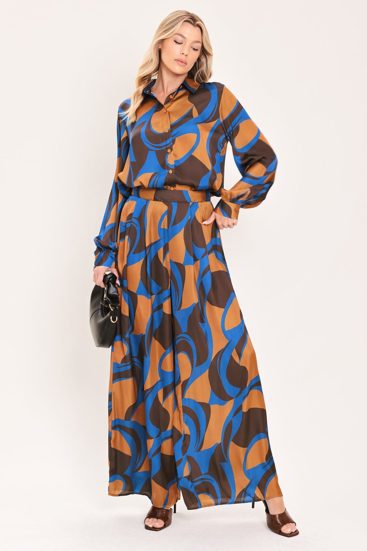 Sienna Wave Statement Wide-Leg Pants