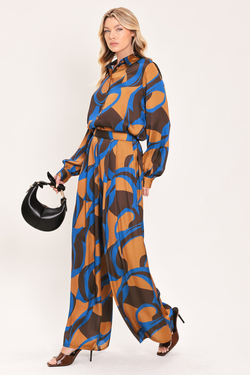 Sienna Wave Statement Wide-Leg Pants