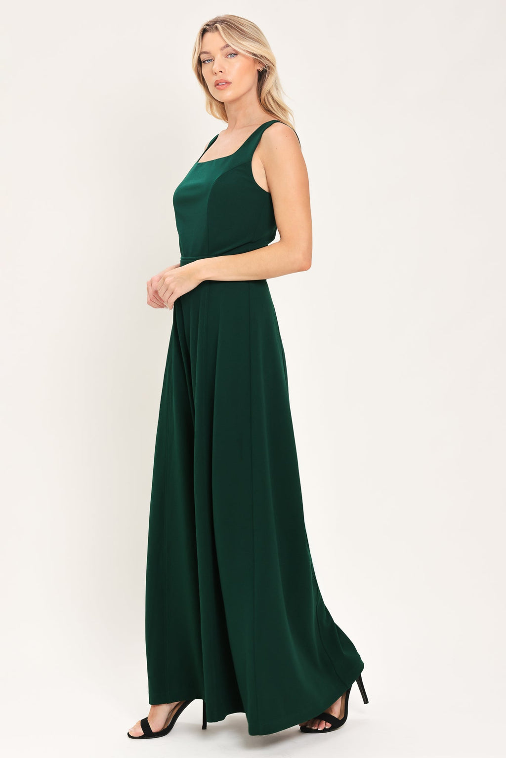 Emerald Impact Hunter Green Extra Wide-Leg Jumpsuit