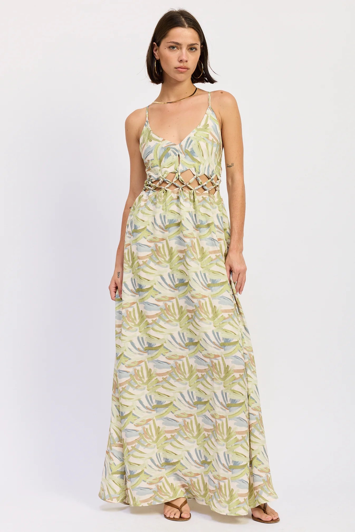 MAXI OPEN TIE BACK DRESS
