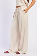 Champagne Satin Pants