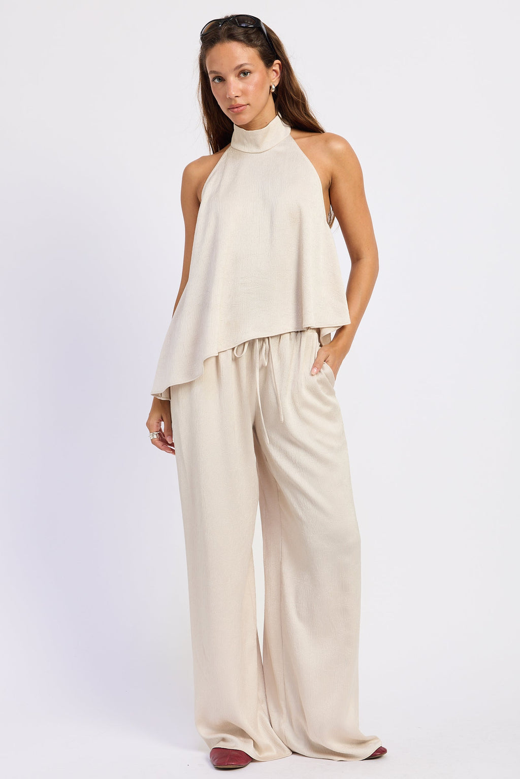 Champagne Satin Pants