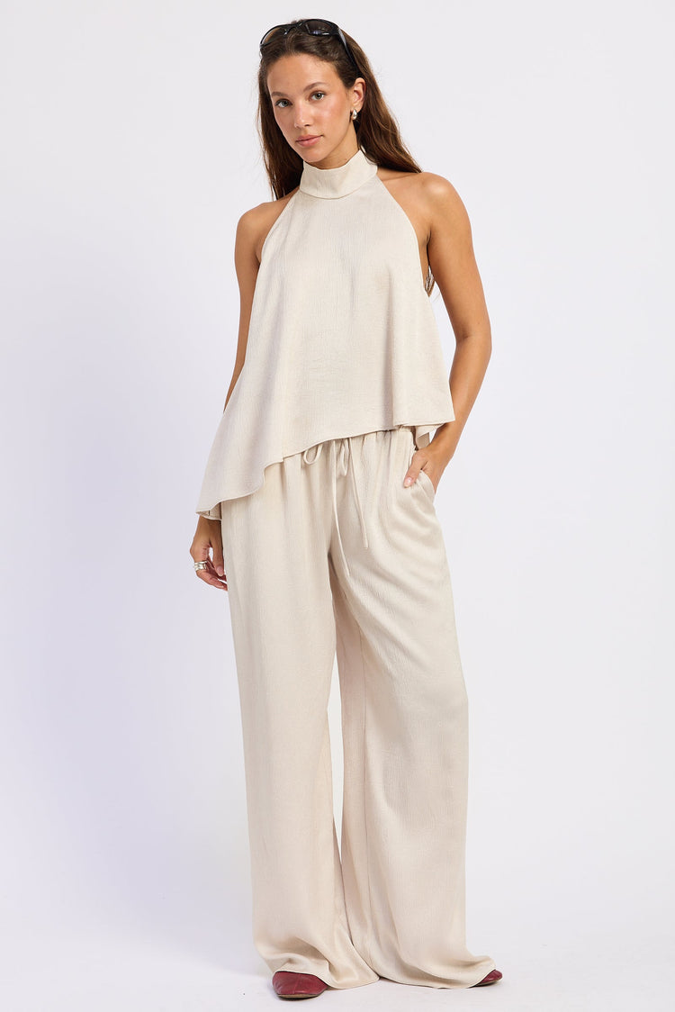 Champagne Satin Pants