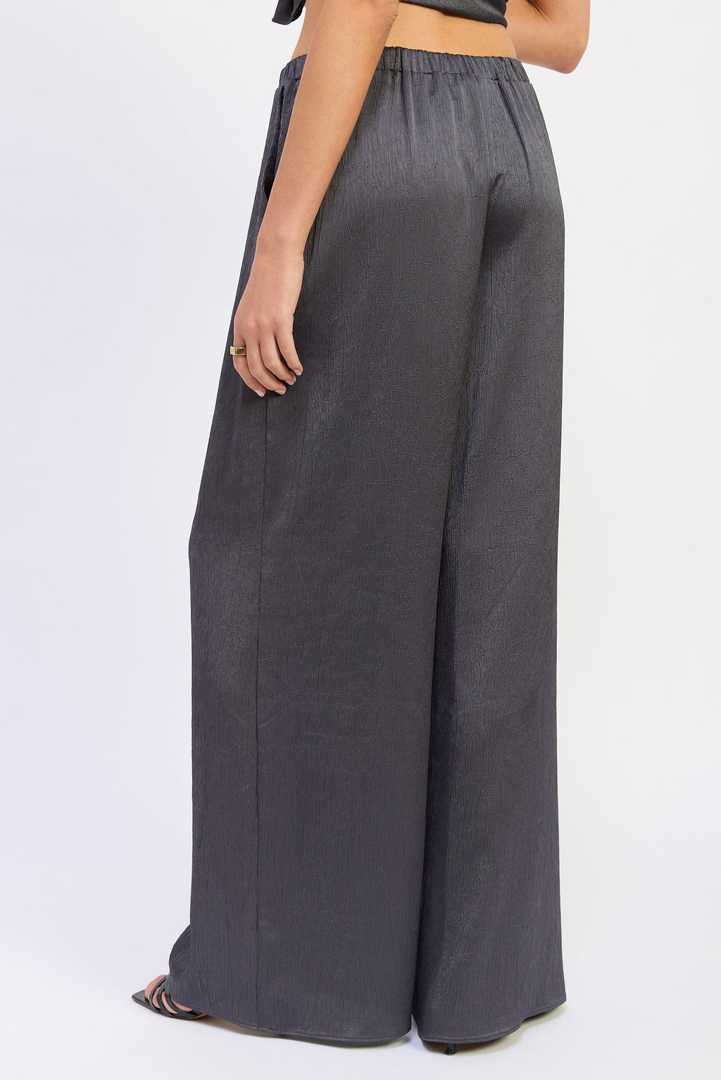Charcoal Satin Pants