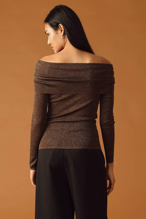 Honey Bee Off-Shoulder Sweater Top