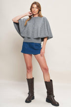 Misty Shawl Capelet Sweater
