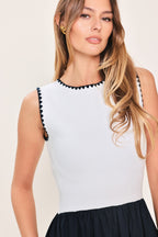 Everyday Elegance Woven Combination Midi Dress