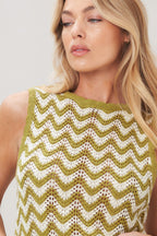 SUNSET STITCH CROCHET KNIT TOP