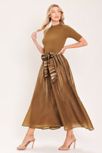 Golden Quill Romance Midi Dress