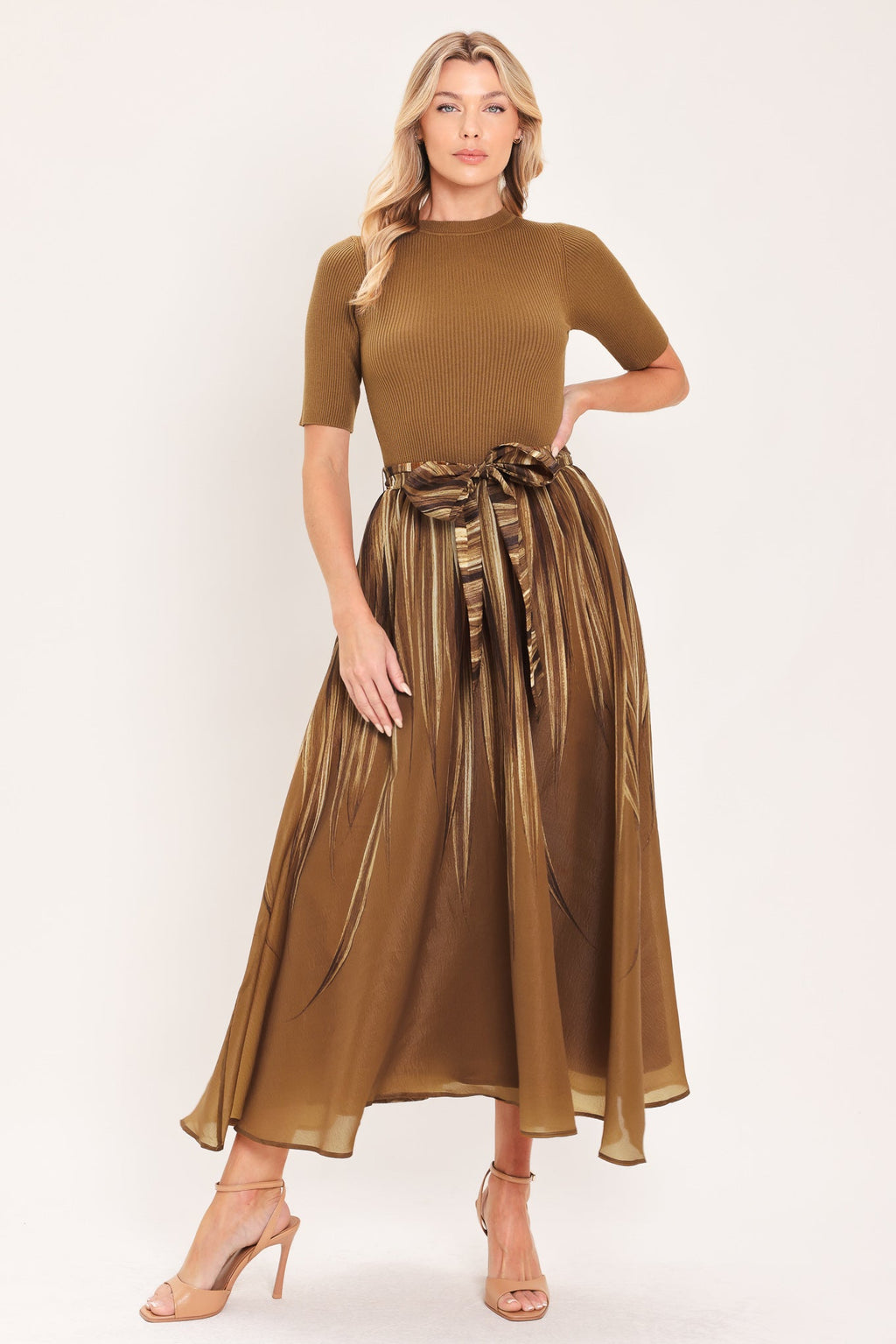 Golden Quill Romance Midi Dress