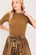 Golden Quill Romance Midi Dress