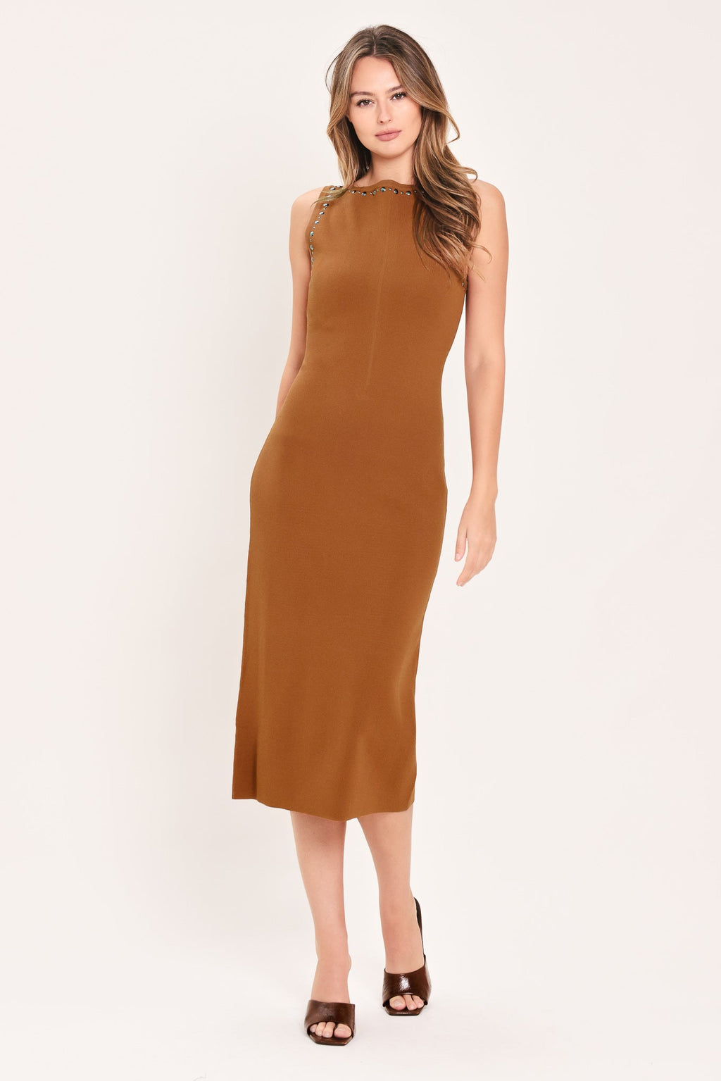 Saddlewood Elegance Sweater Knit Midi Dress