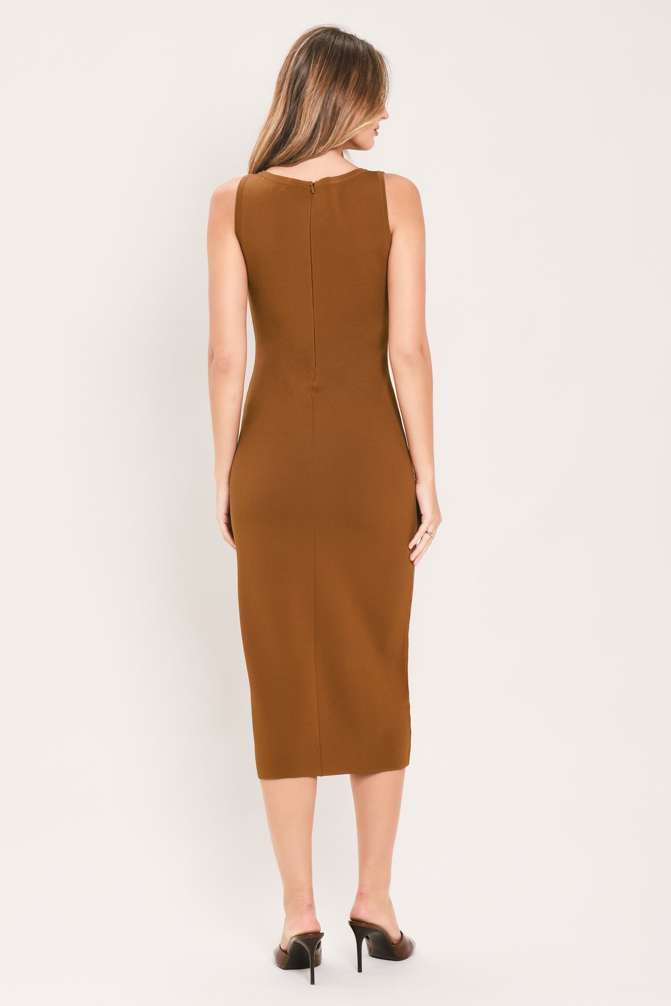 Saddlewood Elegance Sweater Knit Midi Dress
