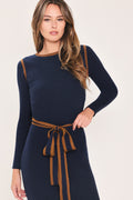 Belted Sweater Midi Dress