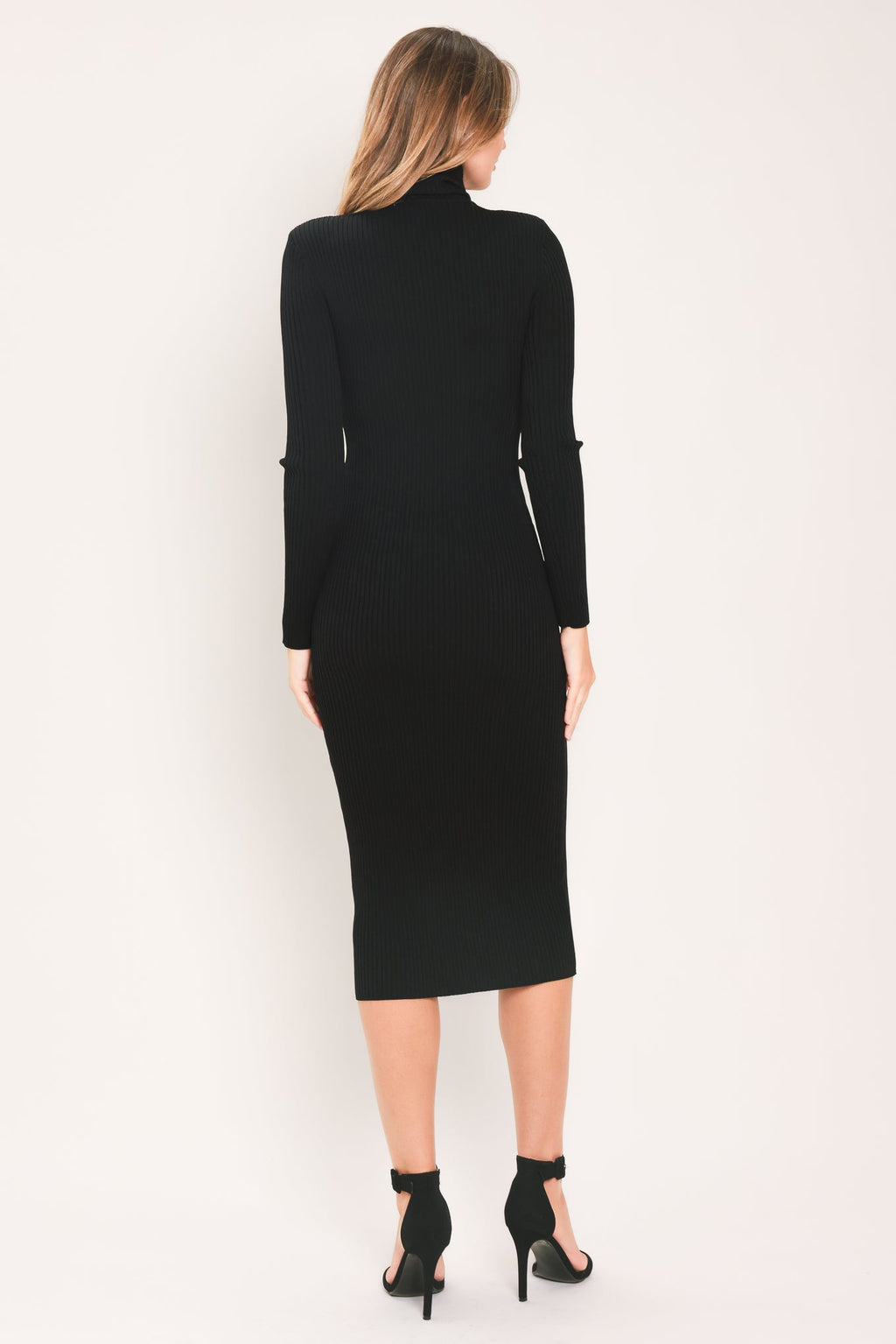 Polished Moments Turtleneck Sweater Midi Dress