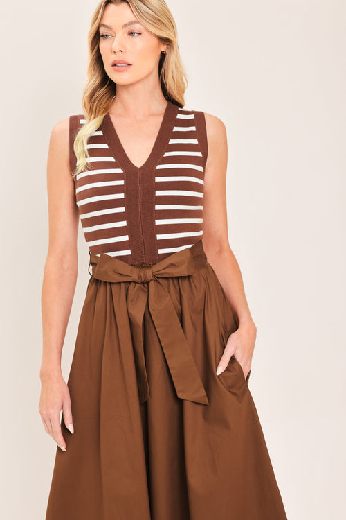 Espresso Sailor Sweater Midi Dress