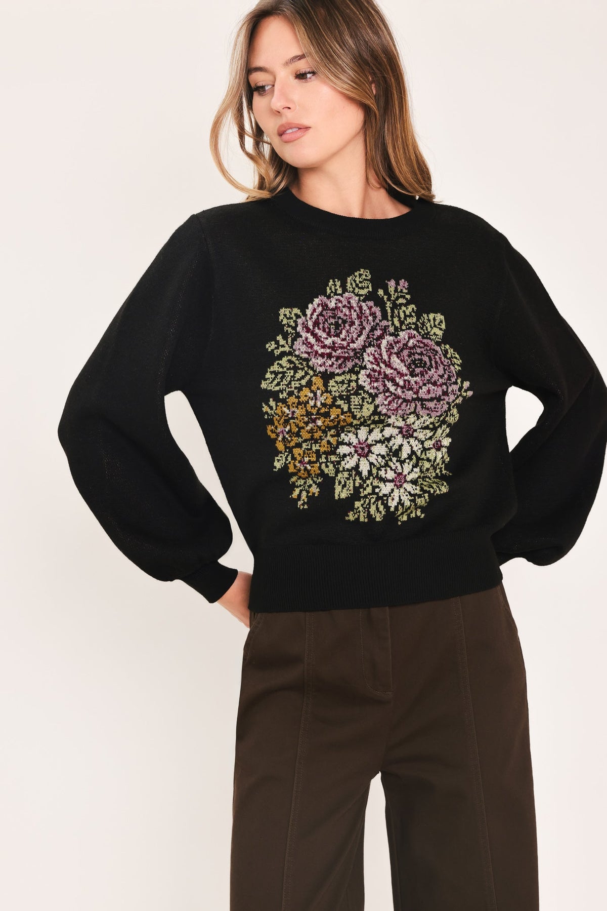 Cozy All Day Balloon-Sleeve Sweater