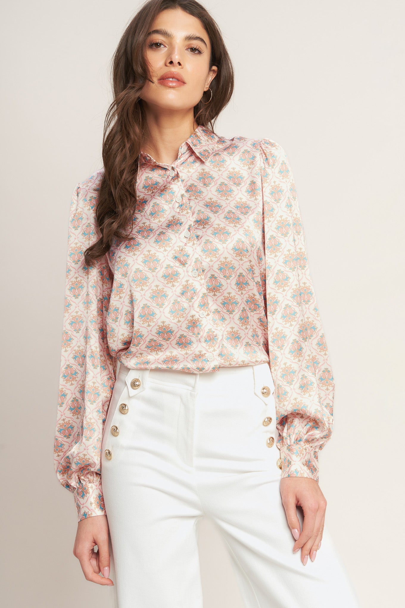MOROCCAN MUSE PINK WOVEN TOP