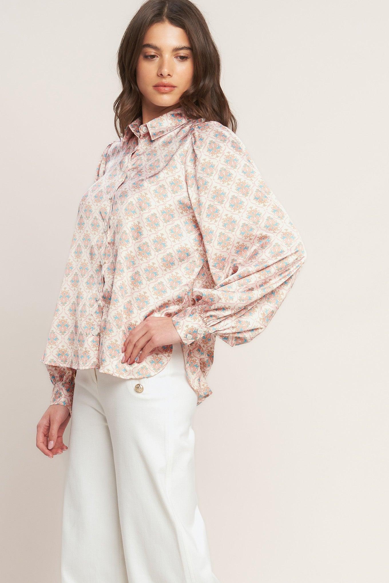 MOROCCAN MUSE PINK WOVEN TOP