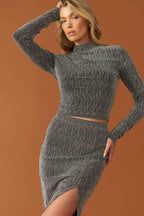 BRUNCH AT NOON EMBELLISHED TOP AND SKIRT SET