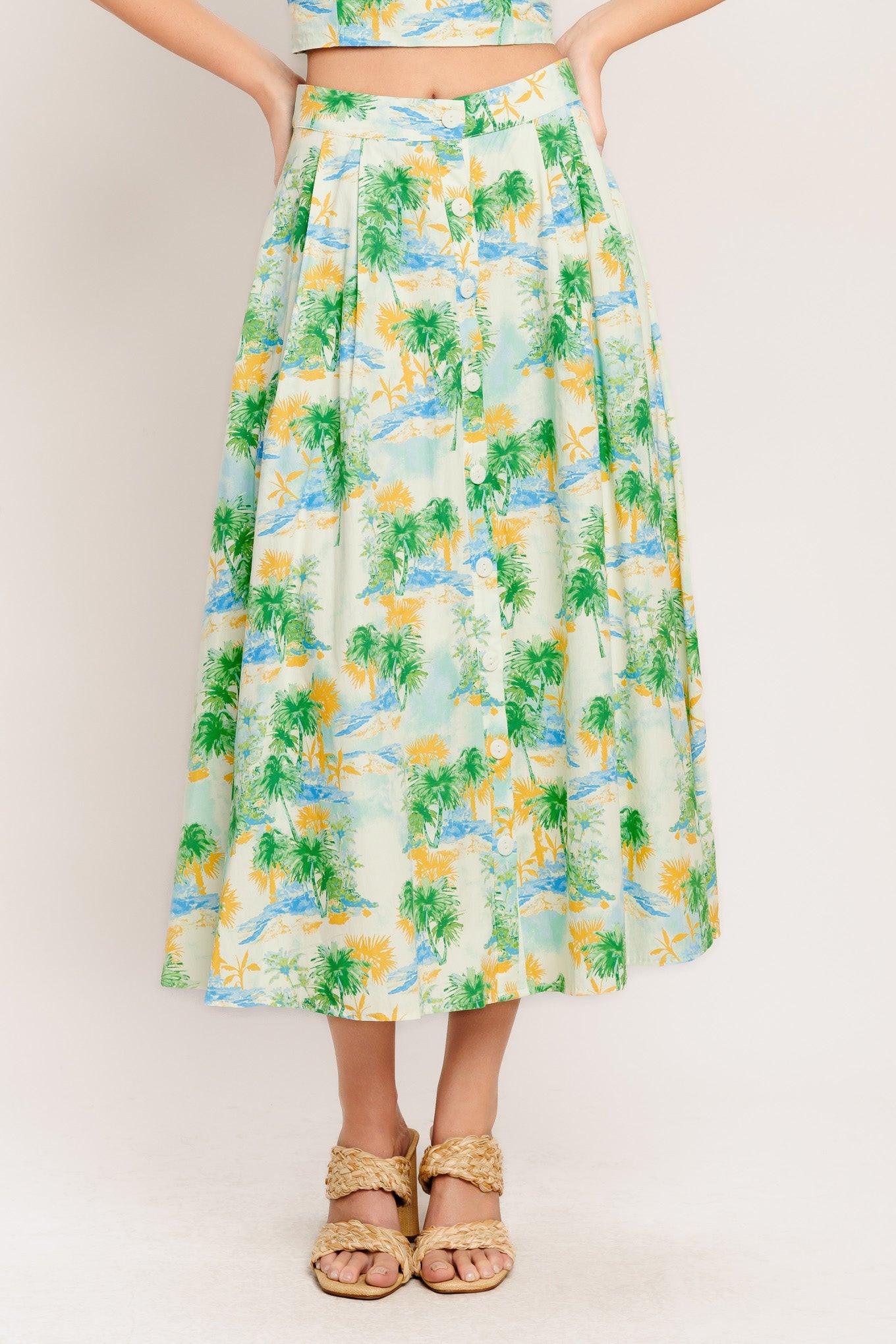 Picture Perfect Woven Top And Skirt Set