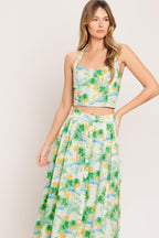 Picture Perfect Woven Top And Skirt Set