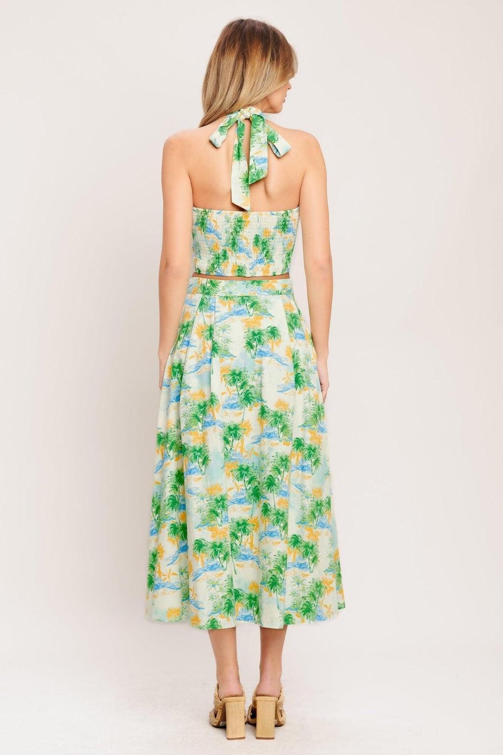 Picture Perfect Woven Top And Skirt Set