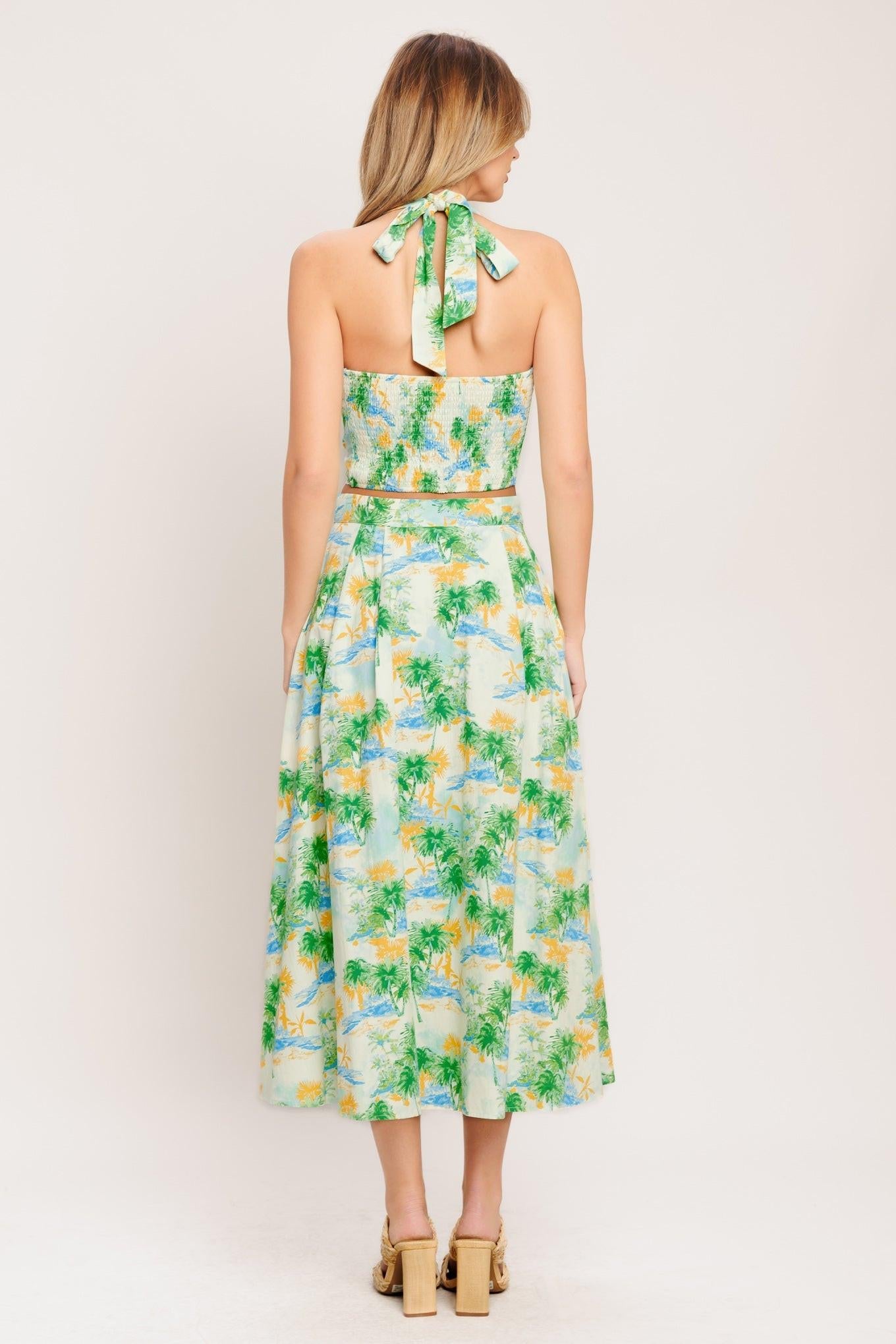 Picture Perfect Woven Top And Skirt Set