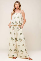 Terrific Timing Ivory Woven Top and Pant Set