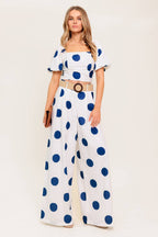 COCONUT KISS  NAVY TOP AND PANT SET
