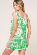 Lane Secret Garden Woven Top and Shorts Set