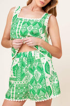 Lane Secret Garden Woven Top and Shorts Set