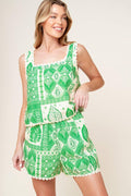 Lane Secret Garden Woven Top and Shorts Set