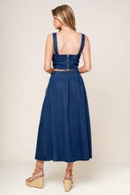 Simply the Vibe Denim Top and Skirt Set